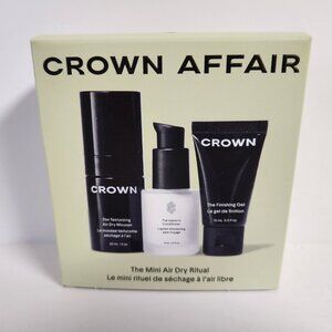 Crown Affair Mini Air Dry Hair Set Mousse Conditioner Finishing Gel 3 Pack New